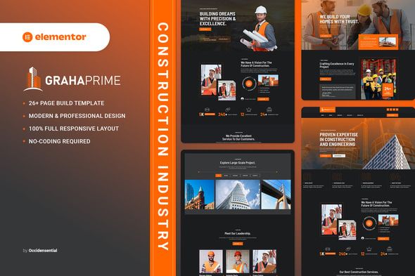 GrahaPrime - Construction Industry Elementor Template Kit