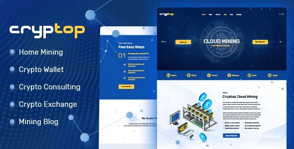 CrypTop - ICO Landing and CryptoCurrency WordPress Theme Preview