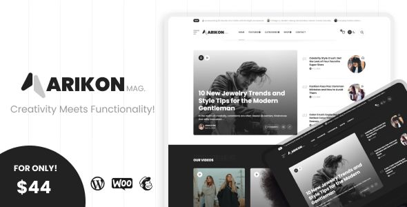 Arikon – A Responsive WordPress Blogging & Magazine Theme