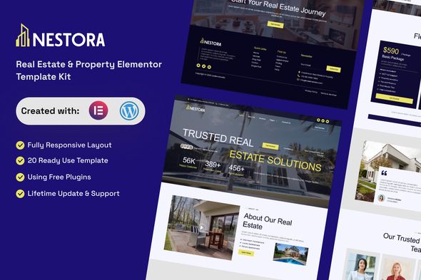 Nestora - Real Estate & Property Elementor Template Kit Download