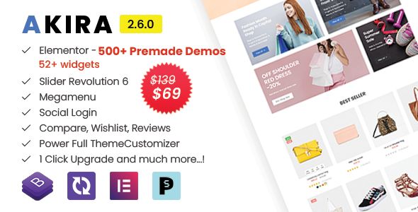 Akira Elementor – Multipurpose Prestashop 1.7 Prestashop 8 Theme