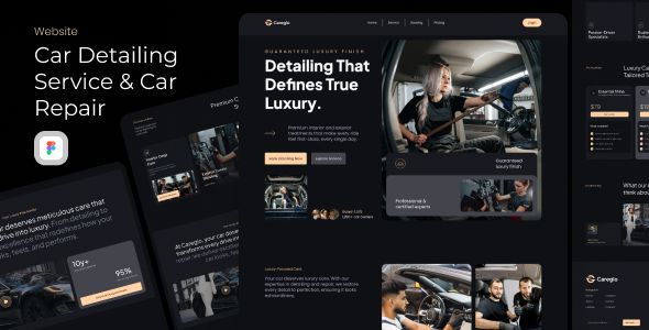 Careglo Car Detailing Service Figma UI
