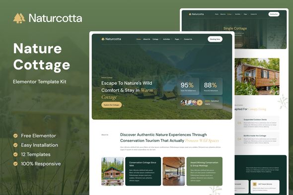 Naturcotta - Nature Cottage Elementor Template Kit
