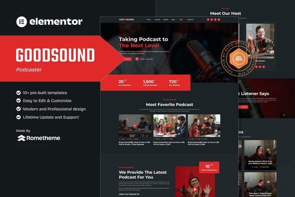Goodsound – Podcaster Elementor Template Kit
