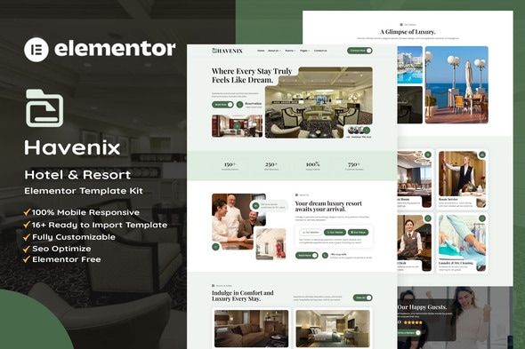 Havenix - Hotel & Resort Elementor Template Kit