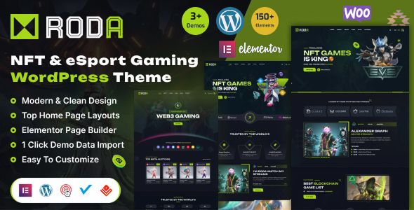 Roda - eSports & Gaming NFT WordPress Theme