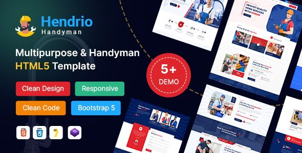 Hendrio – Multipurpose and Handyman Plumbing HTML5 Template