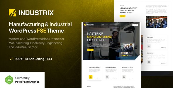 Industrix – Manufacturing & Industrial Gutenverse FSE WordPress Theme