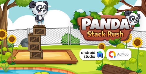 Panda Stack Rush - Stack Game Android Studio Project with AdMob Ads + Ready to Publish