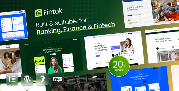 Fintok - Banking Finance & Fintech WordPress Theme Free
