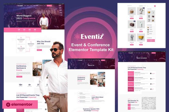 Eventiz - Event & Conference Elementor Pro Template Kit Preview