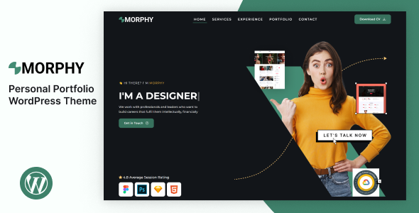Morphy - Personal Portfolio WordPress Theme Preview