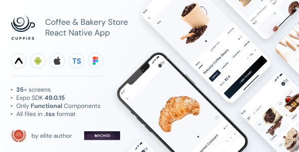 Cuppies - Coffee & Bakery Store | Expo SDK 49.0.15 | TypeScript | Redux Store