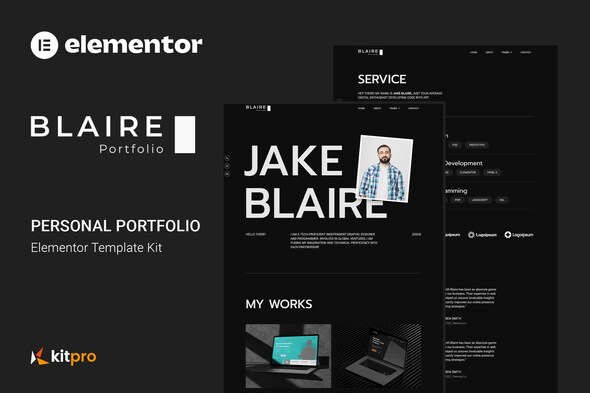 Blaire – Personal Portfolio Elementor Template Kit Preview