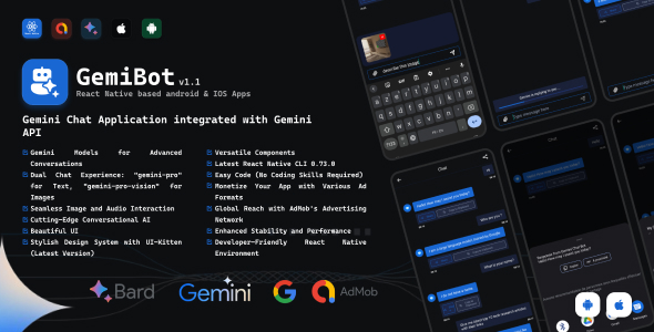 GemiBot v1.1 - Gemini AI Android & iOS Chat App