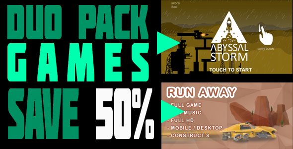 DUO PACK GAMES 1 - Construct3 & HTML