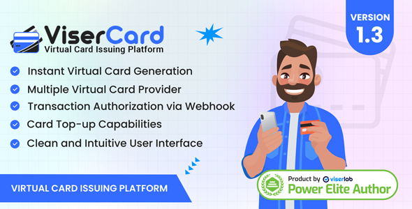 ViserCard Virtual Card Issuing Platform Screenshot