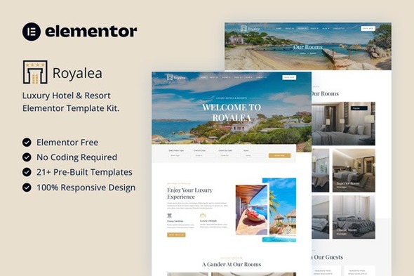 Royalea - Luxury Hotel & Resort Elementor Template Kit Activated