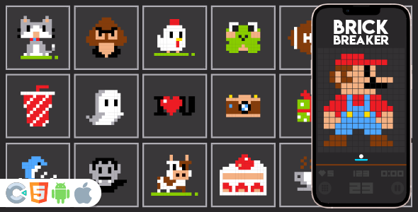 Premium Game - Pixel Brick Breaker - HTML5,Construct3