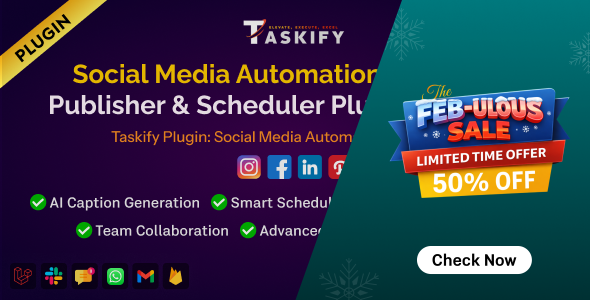 Social Media Automation - Manager, Publisher & Scheduler Plugin for Taskify