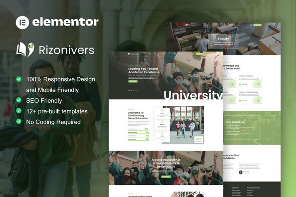 Rizonivers - University & School Elementor Template Kit