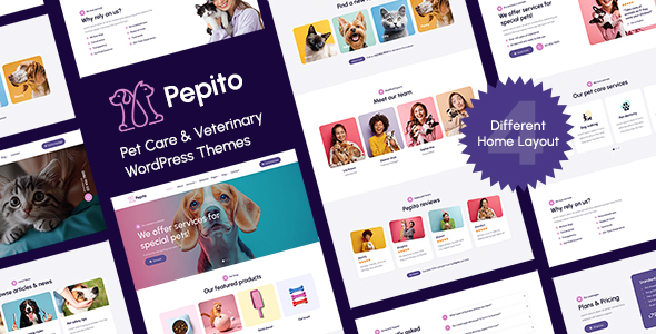 Pepito Pet Care WordPress Theme Preview