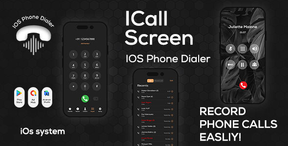 iCall OS16 - Color Phone Flash - iPhone Style Call - iCallScreen Dialer - iCall Dialer Screen Download Free