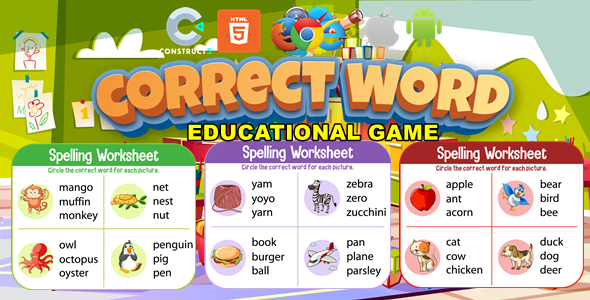 Correct Word For Kids Game Image
