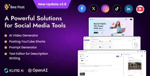 BeePost - AI Social Media Management & Content Creation SaaS with Subscription System
