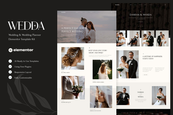Wedda - Wedding & Wedding Planner Elementor Template Kit