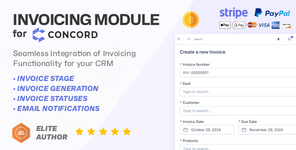 Invoicing & Smart Billing Module for Concord CRM