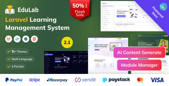 Edulab LMS - Laravel Learning Management System with Tailwind CSS