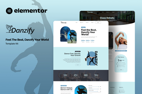 Danzify – Dance Course Elementor Template Kit Preview