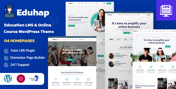 Eduhap - Education LMS WordPress Theme Preview