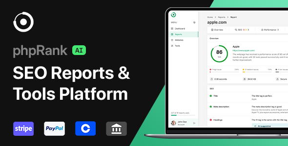 phpRank - SEO Reports & Tools Platform