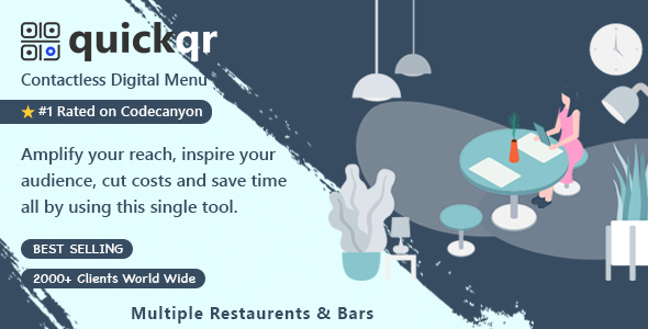 Digital QR Code Restaurant Menu Maker & Contactless Ordering System - SaaS - QuickQR Laravel CMS