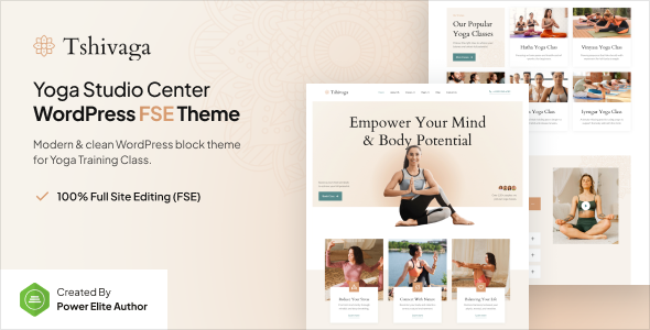 Tshivaga – Yoga Studio & Training Center Gutenverse FSE WordPress Theme