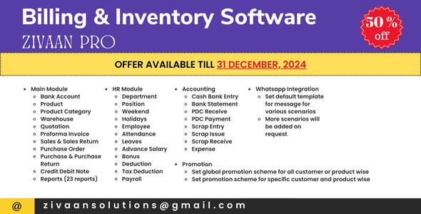Zivaan PRO - Accounting | Inventory (GST Compliance with GSTR1 & GSTR2 Integrated)