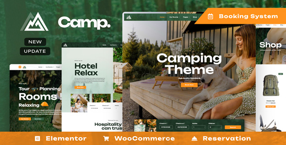 Camping - Campground Caravan Hiking Tent Accommodation WordPress