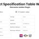 Product Specification Table Widget For Elementor
