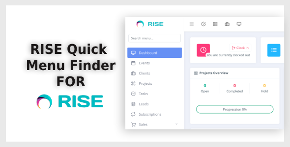 RISE Quick Menu Finder – Smart Sidebar Search for RISE CRM