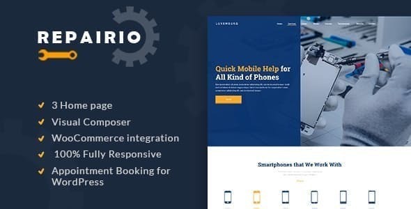 Repairio - Electronics Repair | WordPress Theme