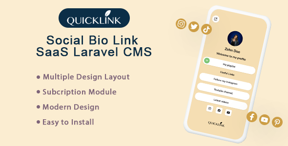 QuickBioLink - Bio Link for Creators, Influencers and Businesses - (SAAS)