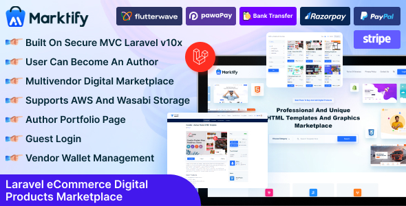 Marktify - Laravel eCommerce Digital Product Multivendor Marketplace Screenshot