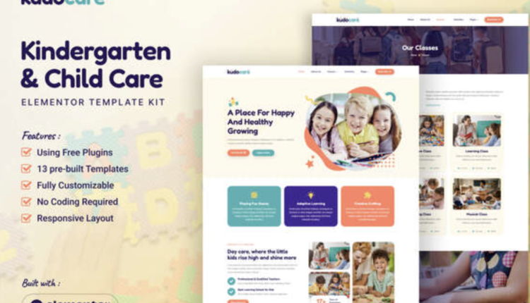 Kudocare - Kindergarten & Child Care Elementor Template Kit
