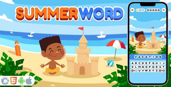 Premium Game - Summer Word Game - HTML5,Construct3 Activated