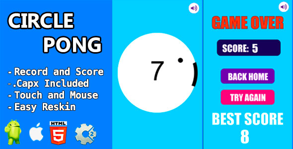 Circle Pong - Desktop and Mobile .capx