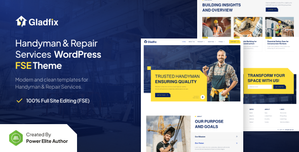 Gladfix – Handyman & Repair Services Gutenverse FSE WordPress Block Theme