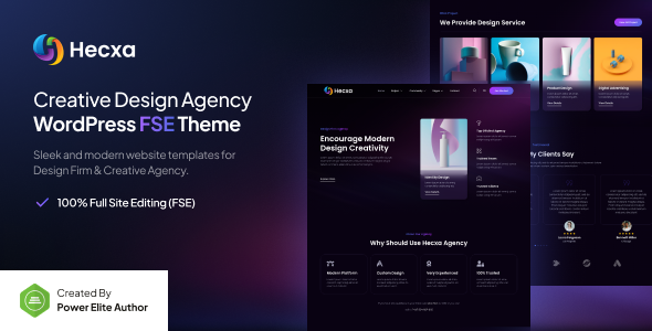 Hecxa – Creative Design Agency Gutenverse FSE WordPress Block Theme