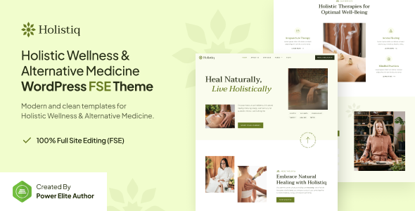 Holistiq – Holistic Wellness & Alternative Medicine Gutenverse FSE WordPress Block Theme